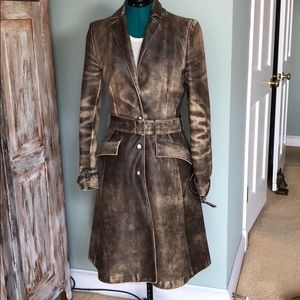 Ladies leather trench coat